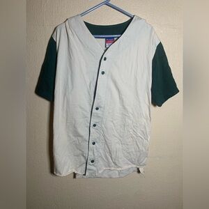 Champion White and Green Button Down Shirt